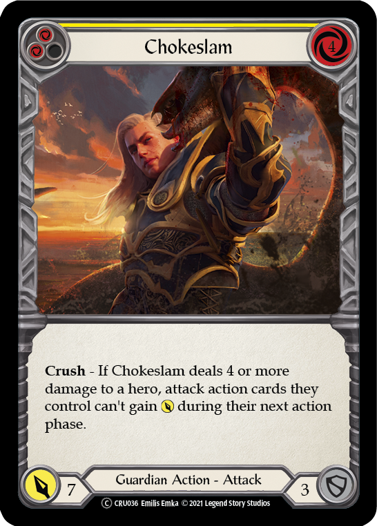 Chokeslam (Yellow) [U-CRU036] (Crucible of War Unlimited)  Unlimited Rainbow Foil | Good Games Morley
