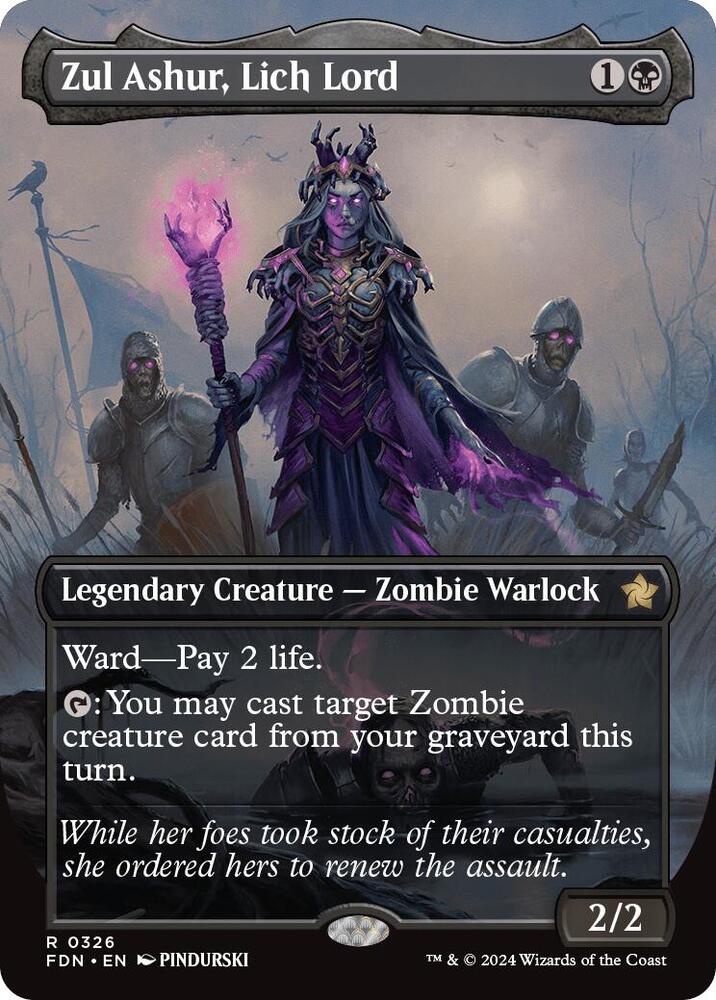 Zul Ashur, Lich Lord 326 (Foundations)  - Borderless Foil | Good Games Morley