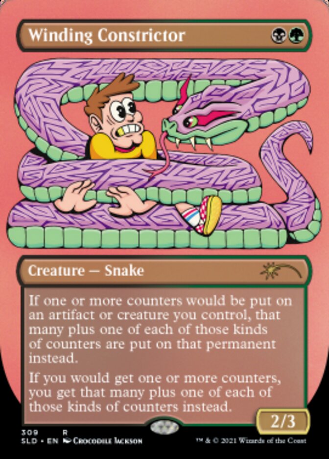 Winding Constrictor (Borderless) (Foil Etched) [Secret Lair Drop Series] | Good Games Morley