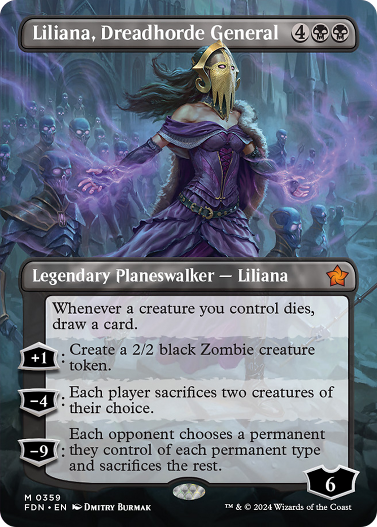 Liliana, Dreadhorde General (Borderless) [Foundations] | Good Games Morley