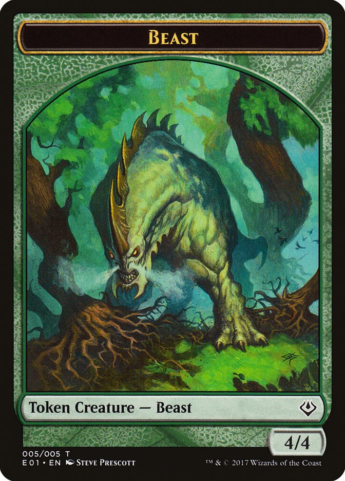Beast (005) // Soldier Double-Sided Token [Archenemy: Nicol Bolas Tokens] | Good Games Morley