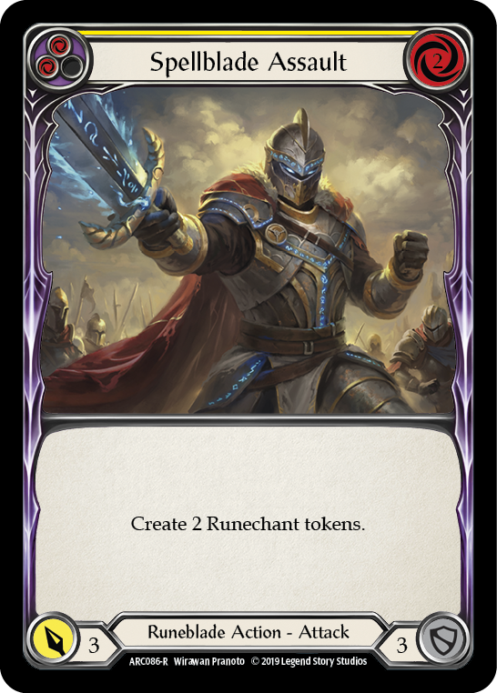 Spellblade Assault (Yellow) [ARC086-R] (Arcane Rising)  1st Edition Rainbow Foil | Good Games Morley