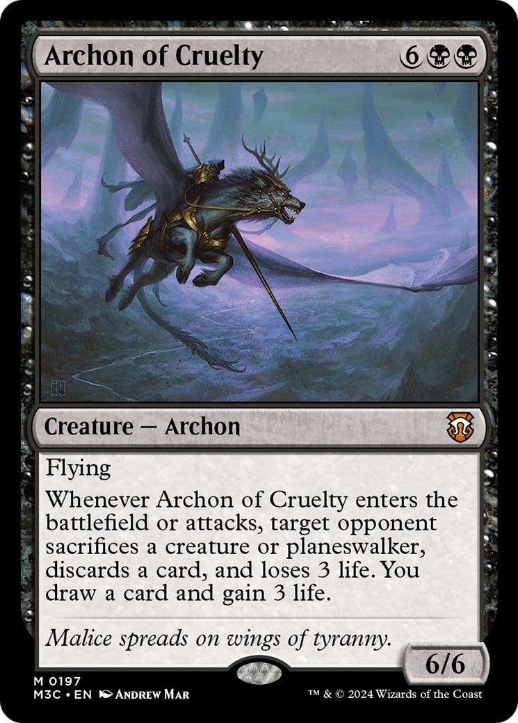 Archon of Cruelty (Ripple Foil) [Modern Horizons 3 Commander] | Good Games Morley