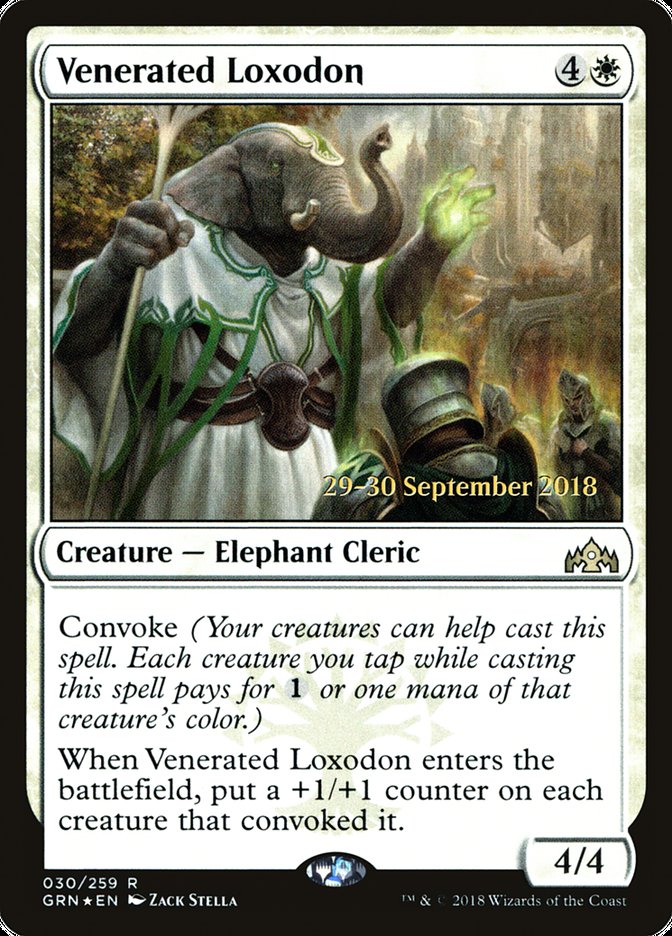 Venerated Loxodon [Guilds of Ravnica Prerelease Promos] | Good Games Morley