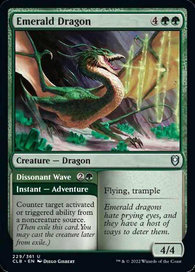 Emerald Dragon // Dissonant Wave [Commander Legends: Battle for Baldur's Gate] | Good Games Morley