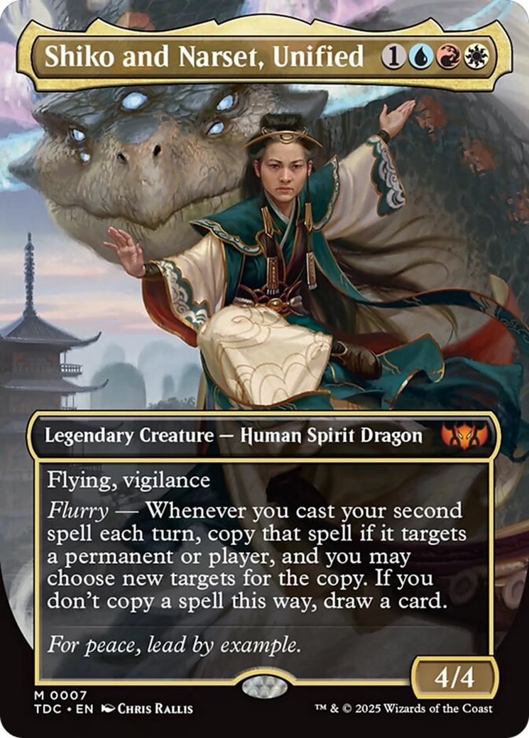 Shiko and Narset, Unified (Borderless) [Tarkir: Dragonstorm Commander] | Good Games Morley