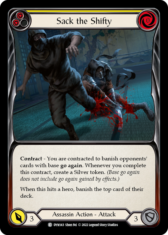 Sack the Shifty (Yellow) [DYN143] (Dynasty)  Rainbow Foil | Good Games Morley