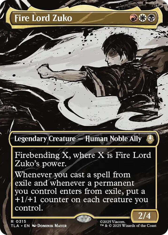 Fire Lord Zuko  315 (Avatar: The Last Airbender)  - Borderless Foil | Good Games Morley