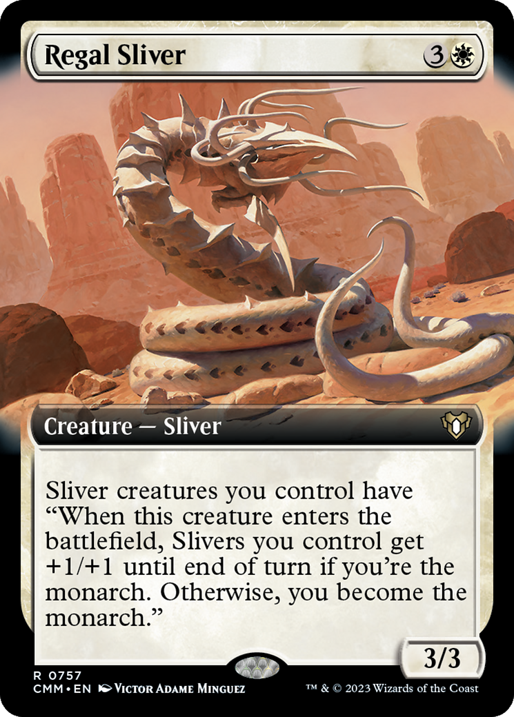 Regal Sliver (Extended Art) [Commander Masters] | Good Games Morley