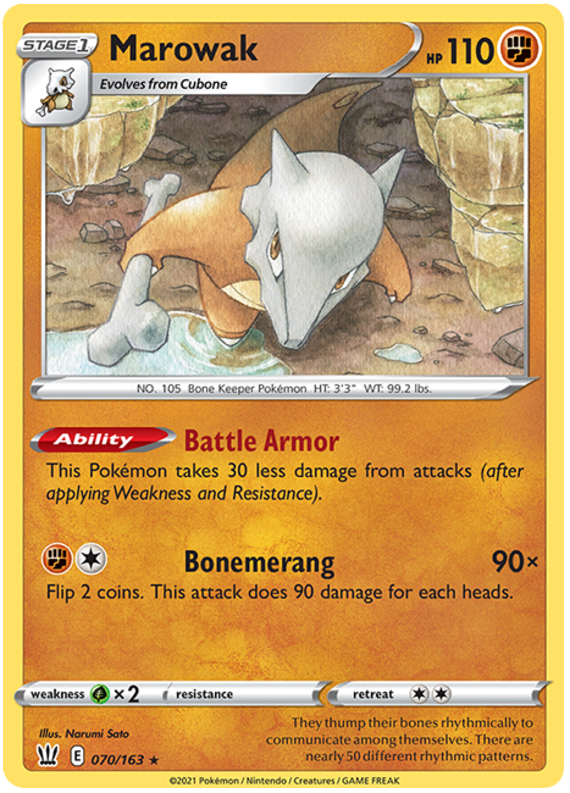 Marowak (070/163) [Sword & Shield: Battle Styles] | Good Games Morley