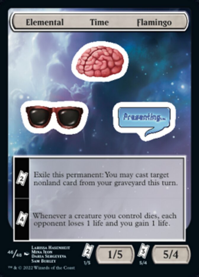 Elemental Time Flamingo [Unfinity Stickers] | Good Games Morley