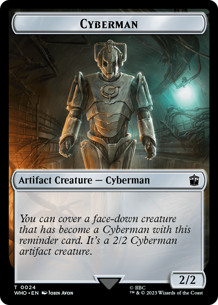Soldier // Cyberman Double-Sided Token [Doctor Who Tokens] | Good Games Morley