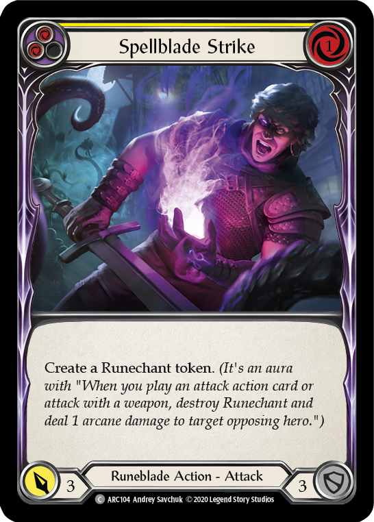 Spellblade Strike (Yellow) [U-ARC104] (Arcane Rising Unlimited)  Unlimited Rainbow Foil | Good Games Morley