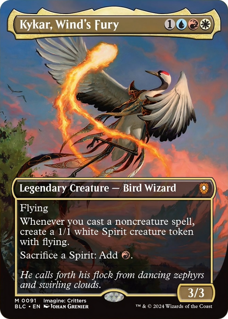 Kykar, Wind's Fury (Borderless) [Bloomburrow Commander] | Good Games Morley