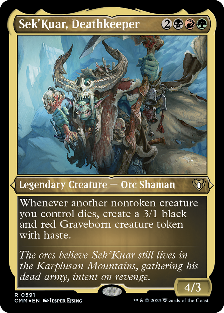 Sek'Kuar, Deathkeeper (Foil Etched) [Commander Masters] | Good Games Morley