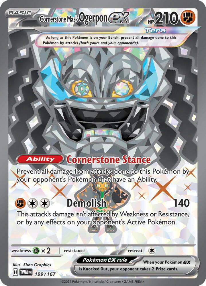 Cornerstone Mask Ogerpon ex 199/167 (SV06: Twilight Masquerade)  - Holofoil | Good Games Morley