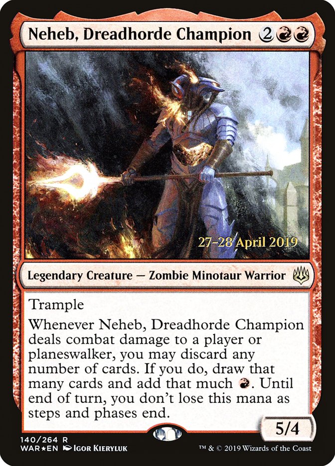 Neheb, Dreadhorde Champion [War of the Spark Prerelease Promos] | Good Games Morley