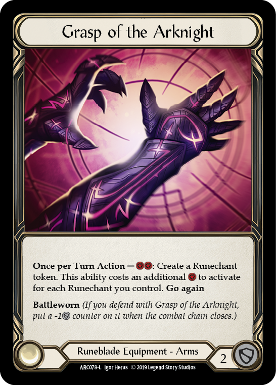 Grasp of the Arknight [ARC078-L] (Arcane Rising)  1st Edition Cold Foil | Good Games Morley