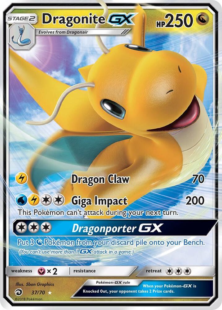 Dragonite GX 37/70 (Dragon Majesty)  - Holofoil | Good Games Morley
