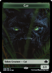 Goblin // Cat (008) Double-Sided Token [Dominaria Remastered Tokens] | Good Games Morley