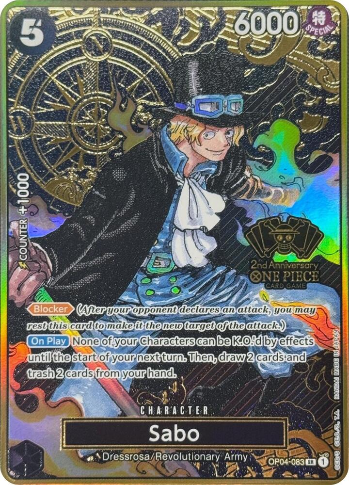 Sabo One (Piece Japanese Version 2nd Anniversary Set) OP04-083 (One Piece Promotion Cards)  - Foil | Good Games Morley