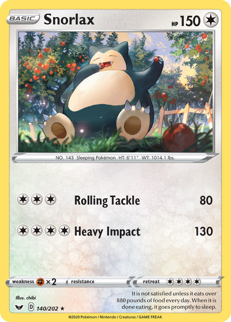 Snorlax (140/202) [Sword & Shield: Base Set] | Good Games Morley