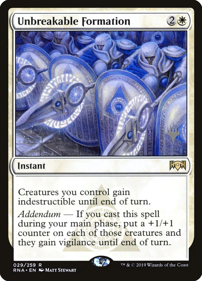Unbreakable Formation (Promo Pack) [Ravnica Allegiance Promos] | Good Games Morley