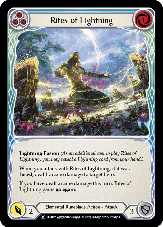 Rites of Lightning (Blue) [U-ELE072] (Tales of Aria Unlimited)  Unlimited Rainbow Foil | Good Games Morley