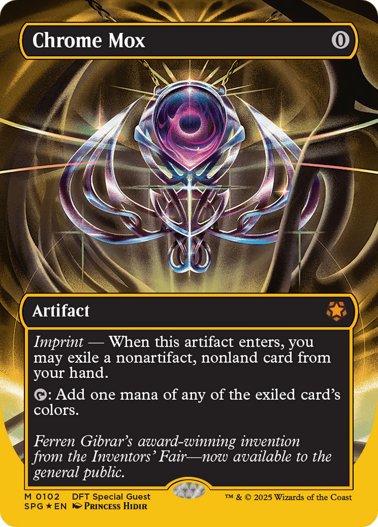 Chrome Mox (Borderless) (First-Place Foil) [Aetherdrift Special Guests] | Good Games Morley