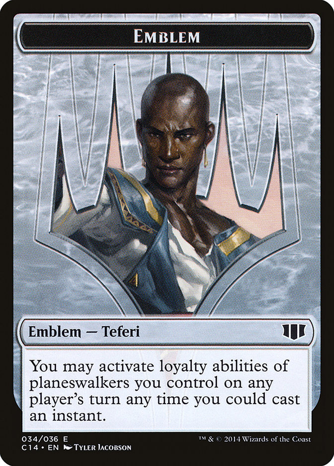 Teferi, Temporal Archmage Emblem // Zombie (011/036) Double-Sided Token [Commander 2014 Tokens] | Good Games Morley