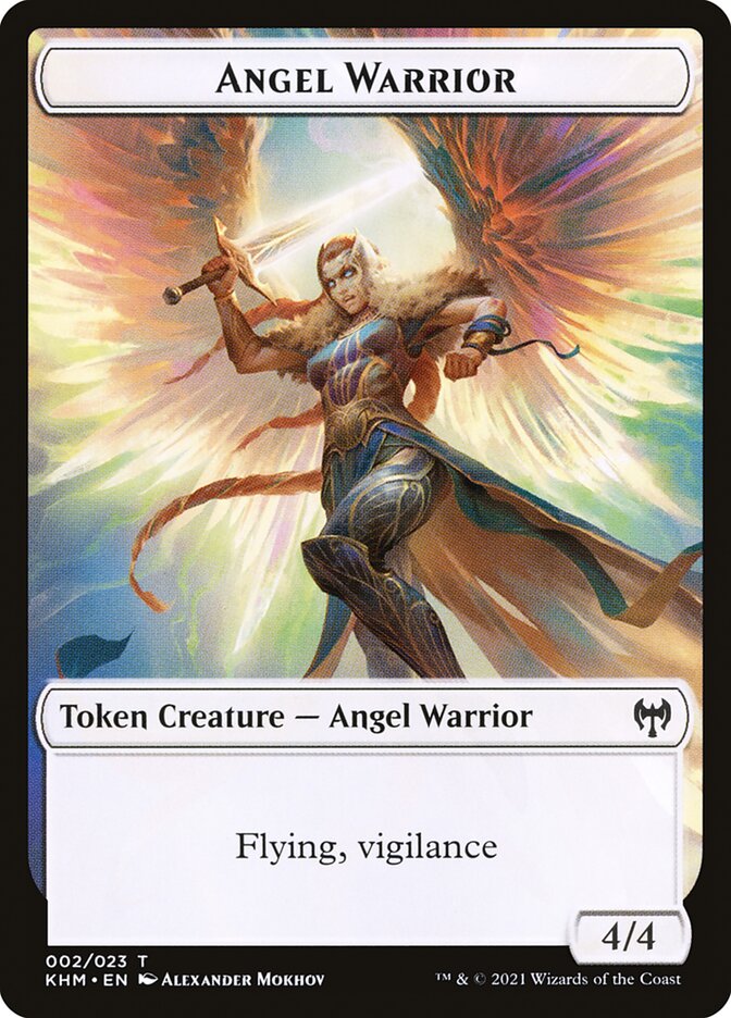 Human Warrior // Angel Warrior Double-Sided Token [Kaldheim Tokens] | Good Games Morley