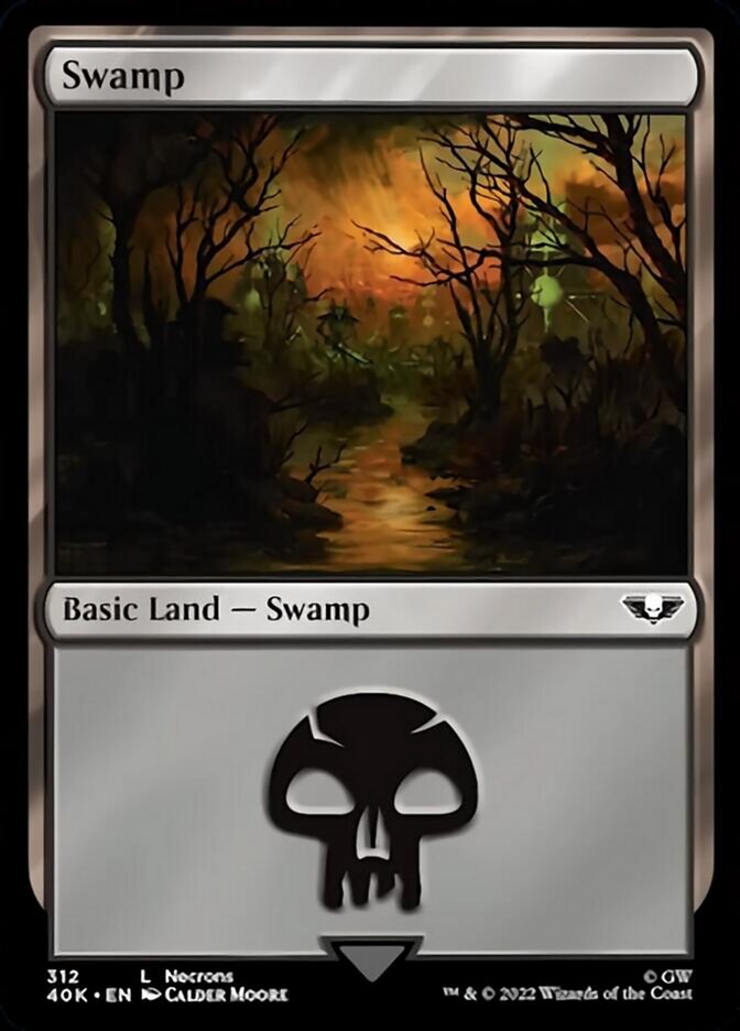 Swamp (312) (Surge Foil) [Warhammer 40,000] | Good Games Morley