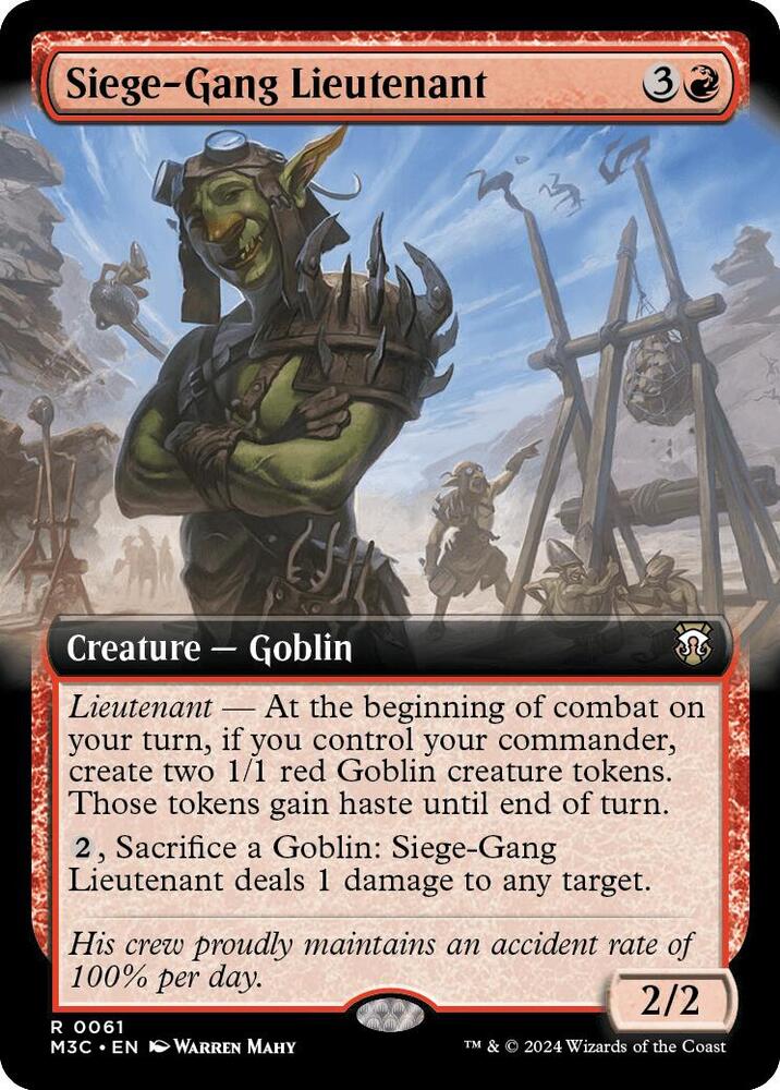 Siege-Gang Lieutenant 61/411 (Commander: Modern Horizons 3)  - Extended Art Ripple Foil | Good Games Morley