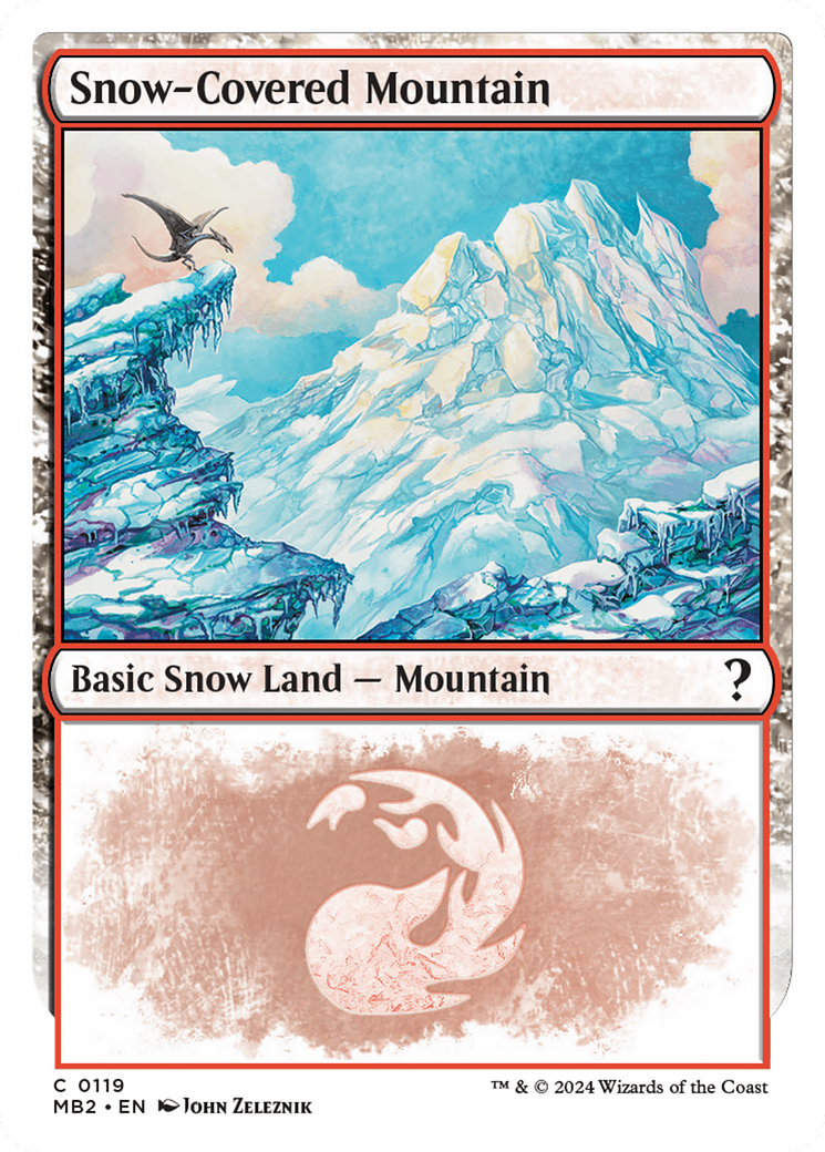 Snow-Covered Mountain (White Border) [Mystery Booster 2] | Good Games Morley