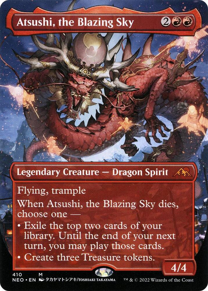 Atsushi, the Blazing Sky 410/302 (Kamigawa: Neon Dynasty)  - Showcase Foil | Good Games Morley