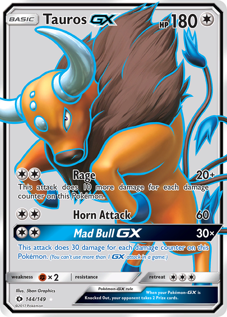 Tauros GX (144/149) [Sun & Moon: Base Set] | Good Games Morley