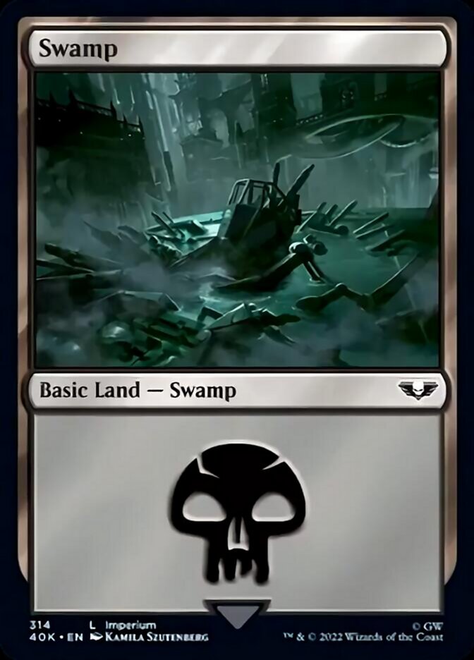 Swamp (314) (Surge Foil) [Warhammer 40,000] | Good Games Morley