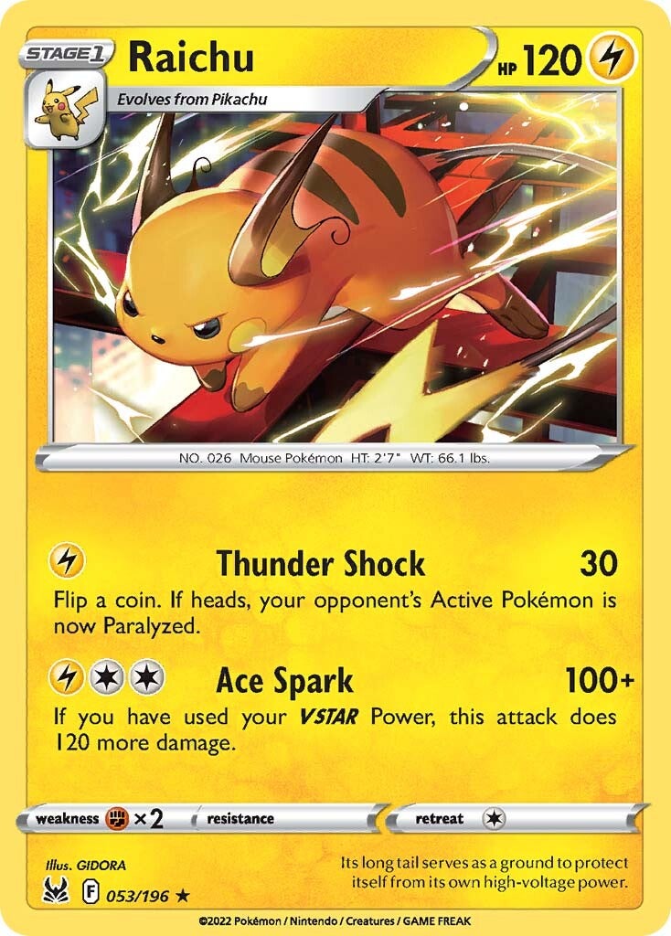 Raichu (053/196) [Sword & Shield: Lost Origin] | Good Games Morley