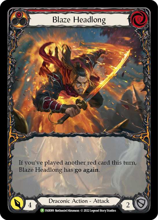 Blaze Headlong [FAB089] (Promo)  Rainbow Foil | Good Games Morley