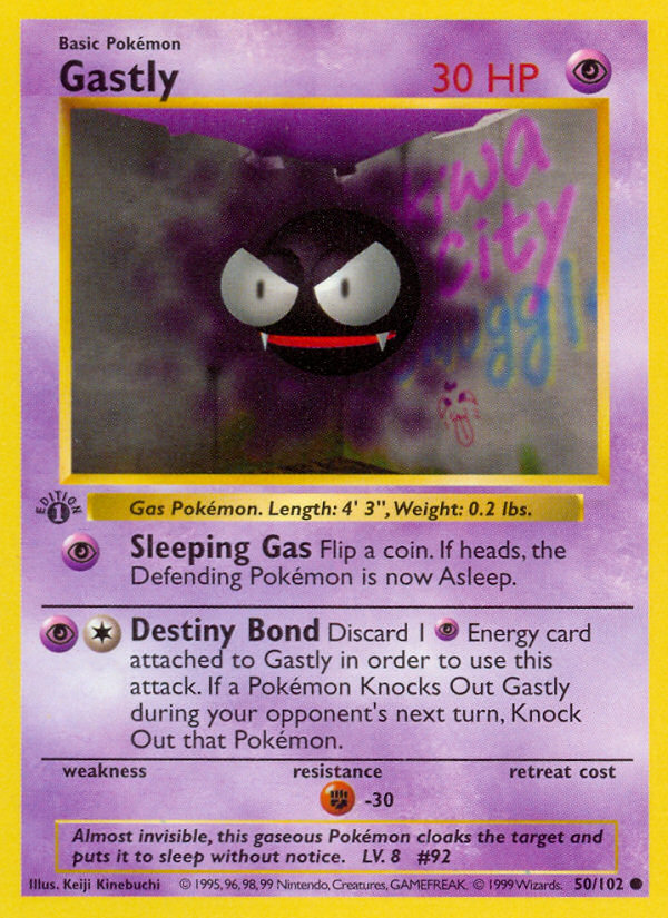 Gastly (50/102) (Shadowless) [Base Set 1st Edition] | Good Games Morley