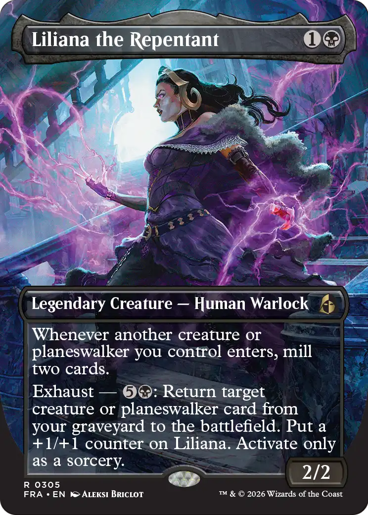 Liliana the Repentant (Borderless) [Reality Fracture] | Good Games Morley
