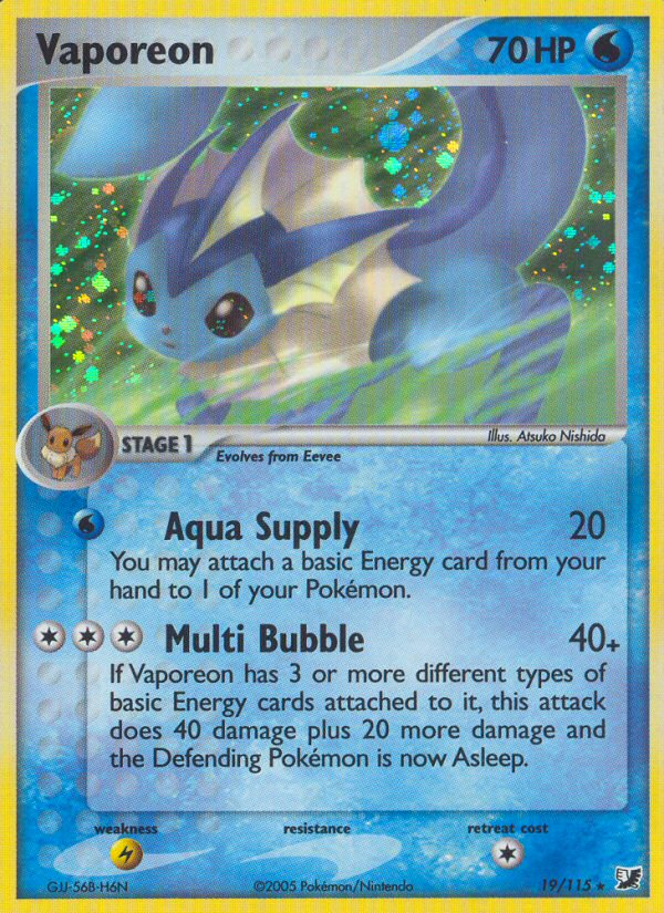 Vaporeon (19/115) [EX: Unseen Forces] | Good Games Morley