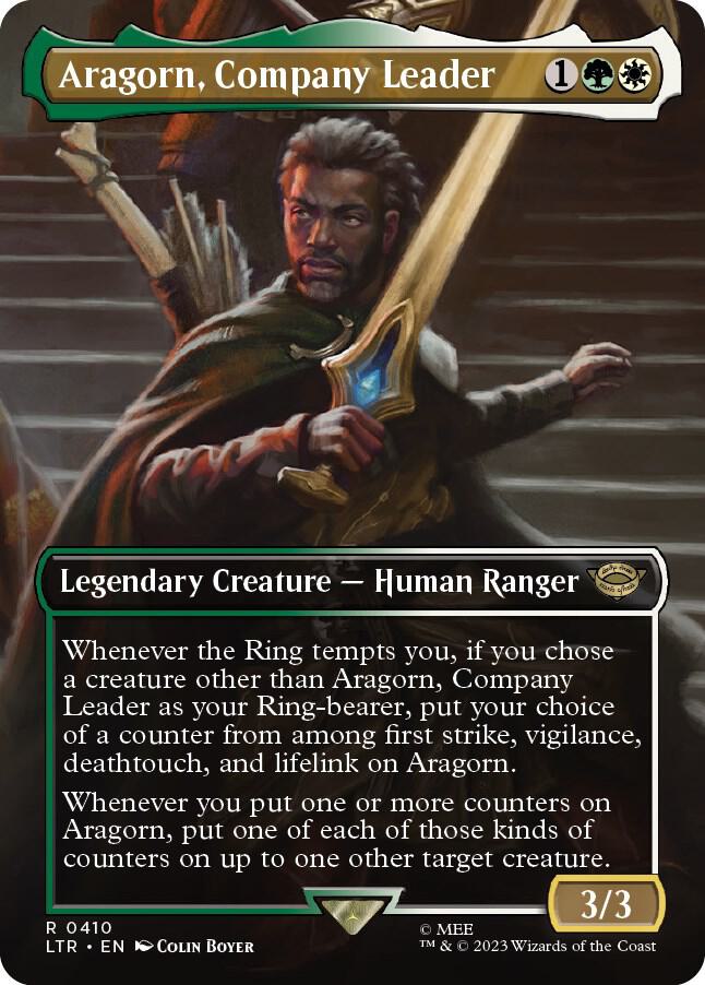Aragorn, Company Leader 410/281 (Universes Beyond: The Lord of the Rings: Tales of Middle-earth)  - Borderless Foil | Good Games Morley