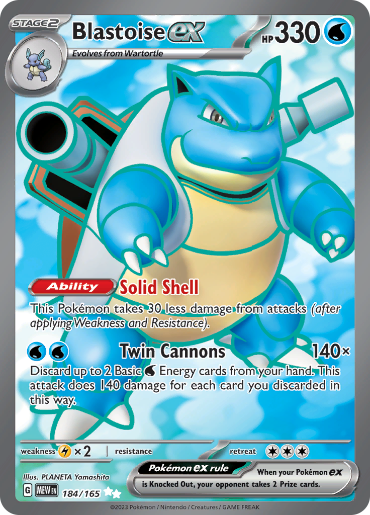 Blastoise ex (184/165) [Scarlet & Violet 151] | Good Games Morley