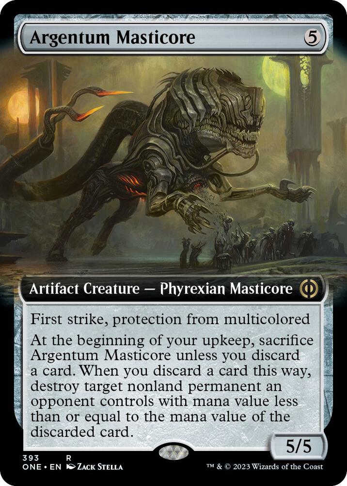 Argentum Masticore 393/271 (Phyrexia: All Will Be One)  - Extended Art Foil | Good Games Morley