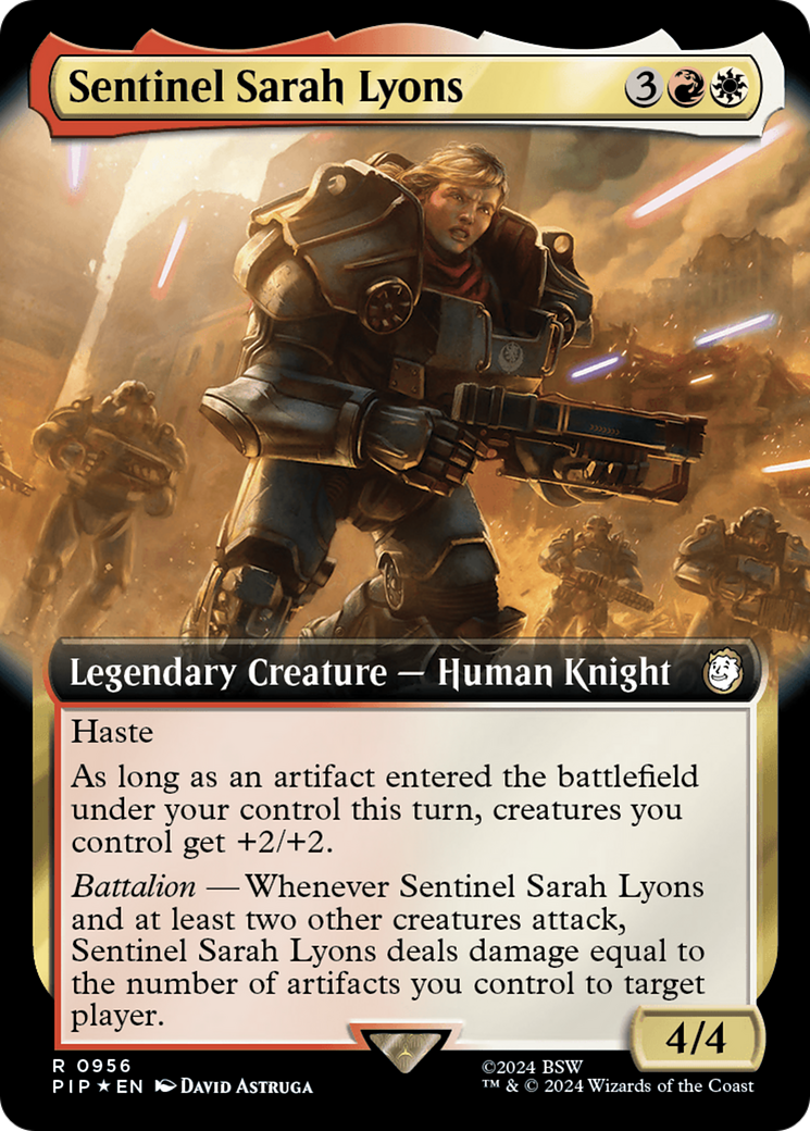 Sentinel Sarah Lyons (Extended Art) (Surge Foil) [Fallout] | Good Games Morley