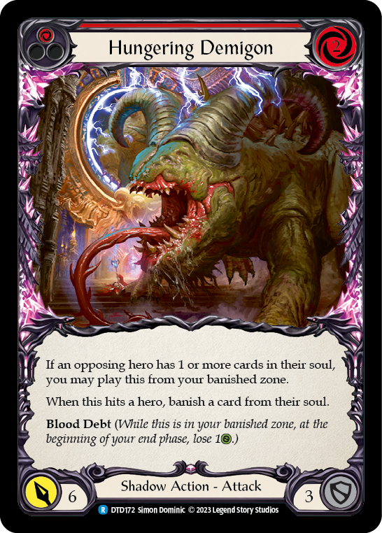 Hungering Demigon (Red) [DTD172] (Dusk Till Dawn)  Rainbow Foil | Good Games Morley