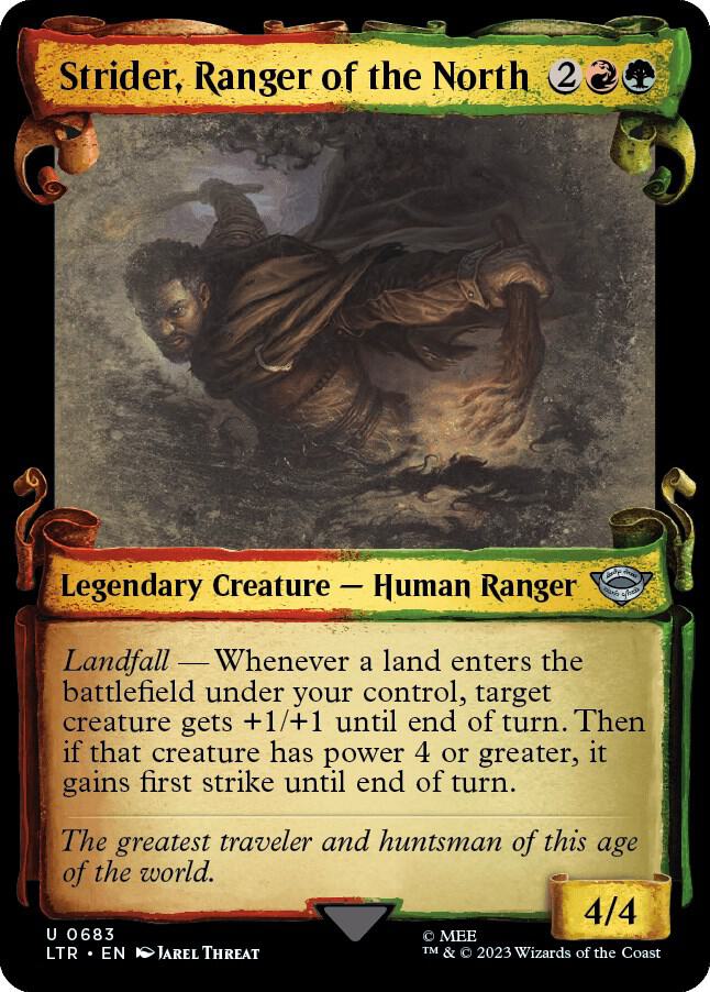 Strider, Ranger of the North 683 (Universes Beyond: The Lord of the Rings: Tales of Middle-earth)  - Showcase Scroll Foil | Good Games Morley