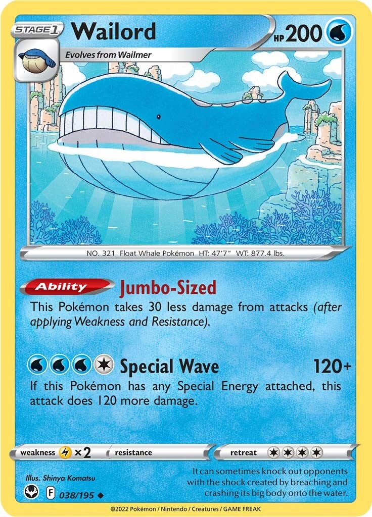 Wailord (038/195) [Sword & Shield: Silver Tempest] | Good Games Morley