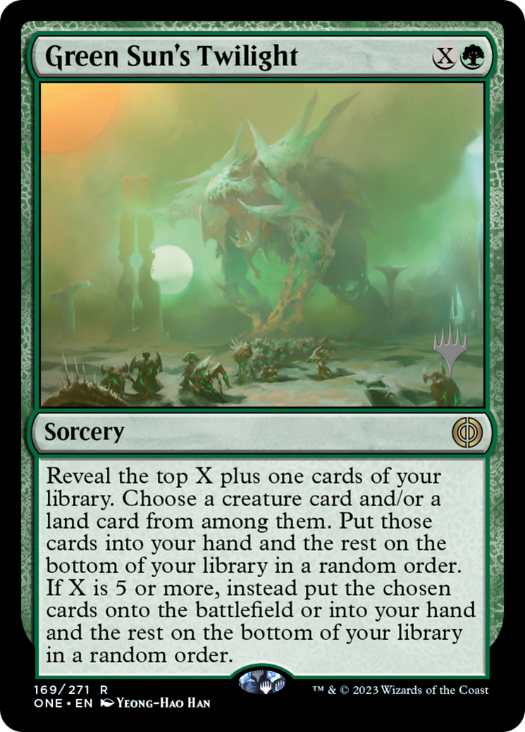 Green Sun's Twilight (Promo Pack) [Phyrexia: All Will Be One Promos] | Good Games Morley